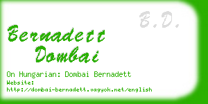 bernadett dombai business card